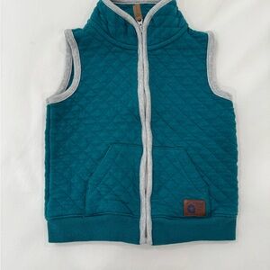 Carter's Blue Quilted Vest with Gray Trim